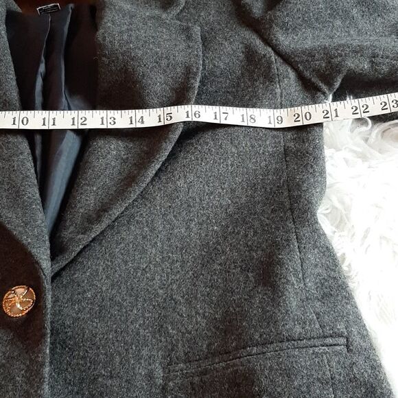 Requirements Woman's Vintage  Gray‎  Wool Blazer Jacket M - Picture 7 of 10